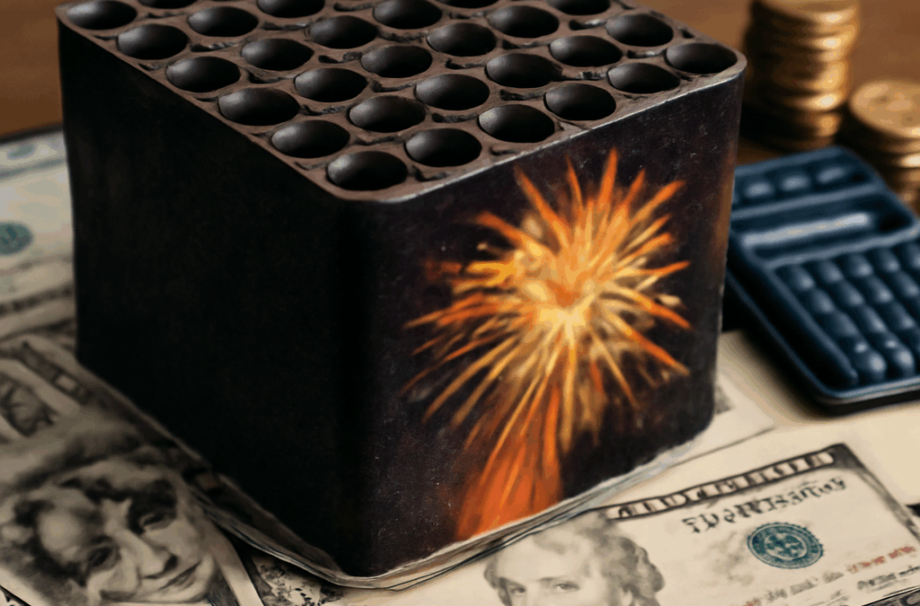 Ullustration af 100 skuds batteri