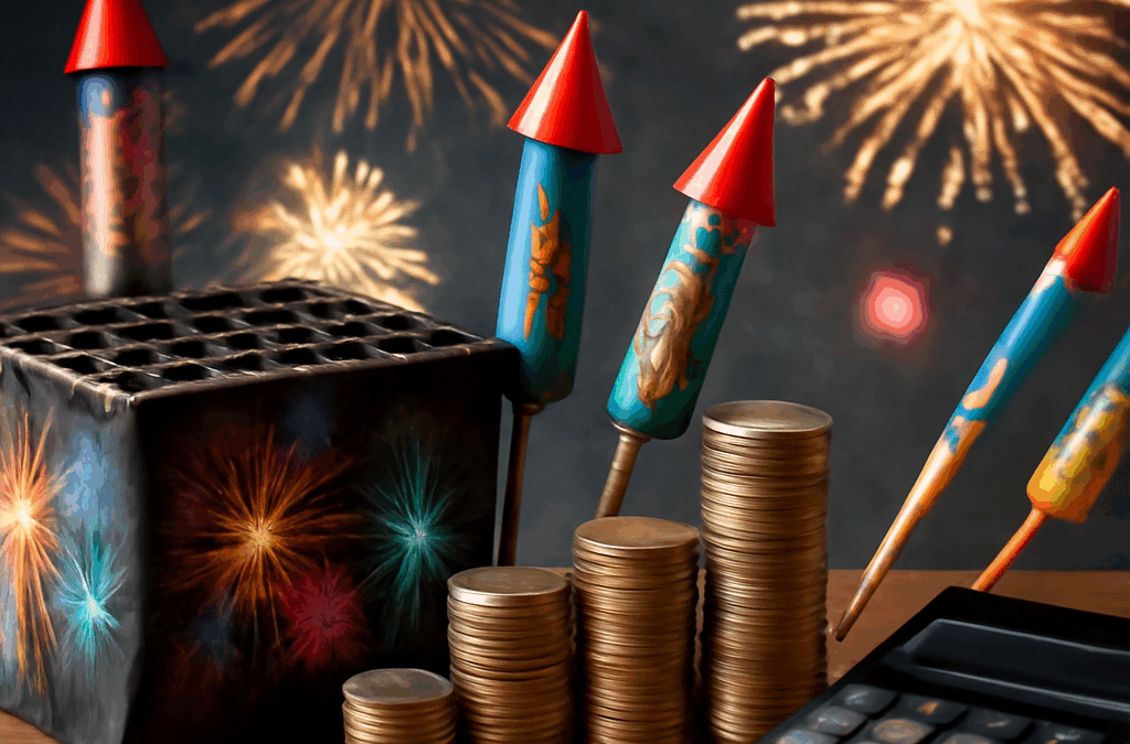 Ullustration af batteri fyrværkeri