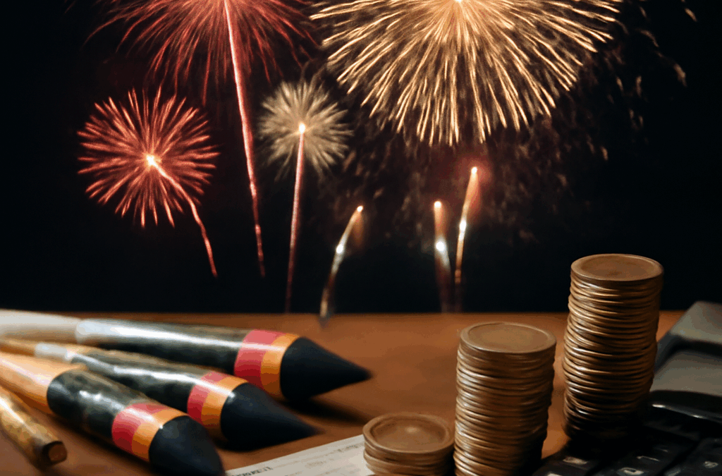 Ullustration af billig fyrværkeri