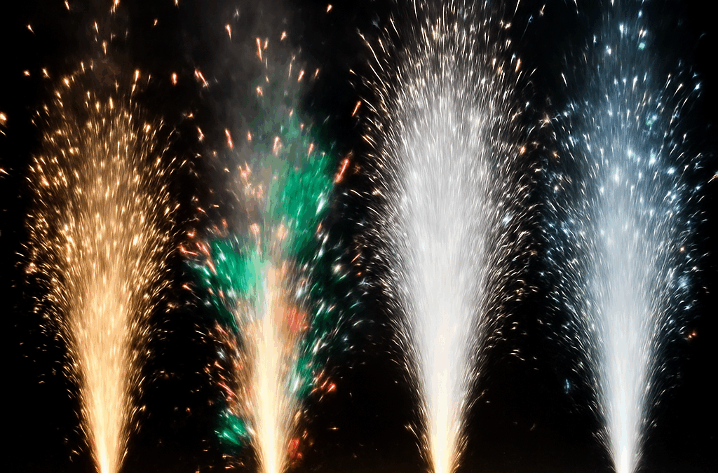 Ullustration af fontæner fyrværkeri