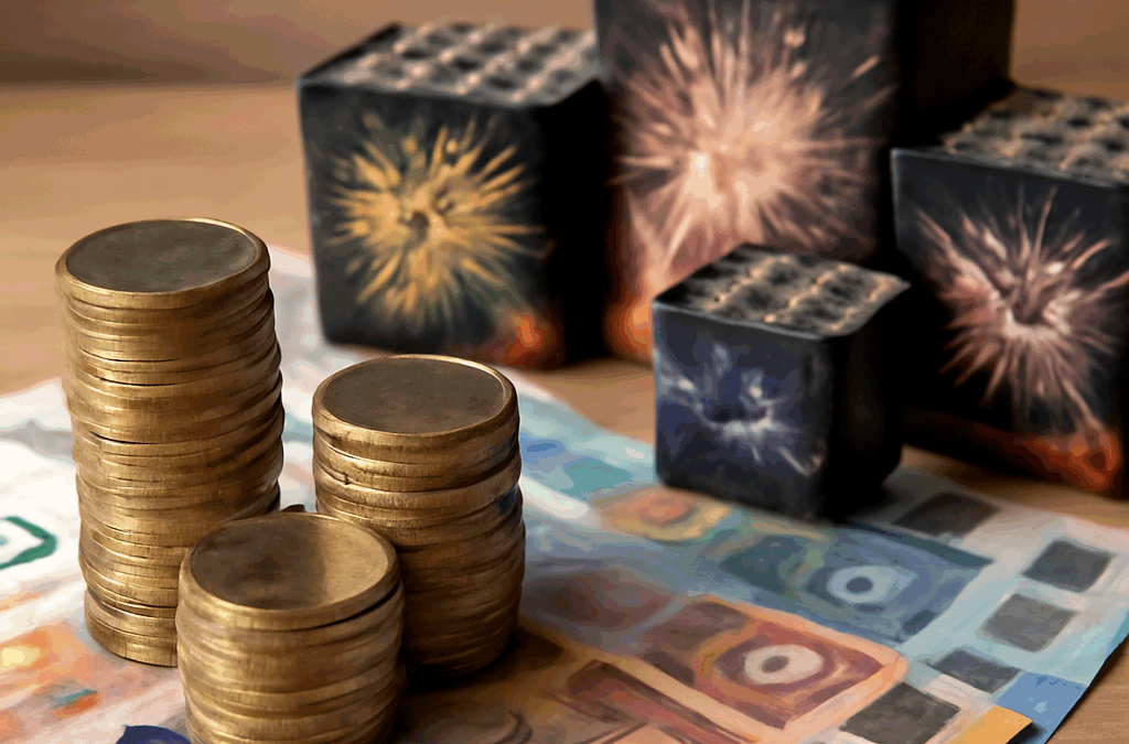 Ullustration af fyrværkeri batterier