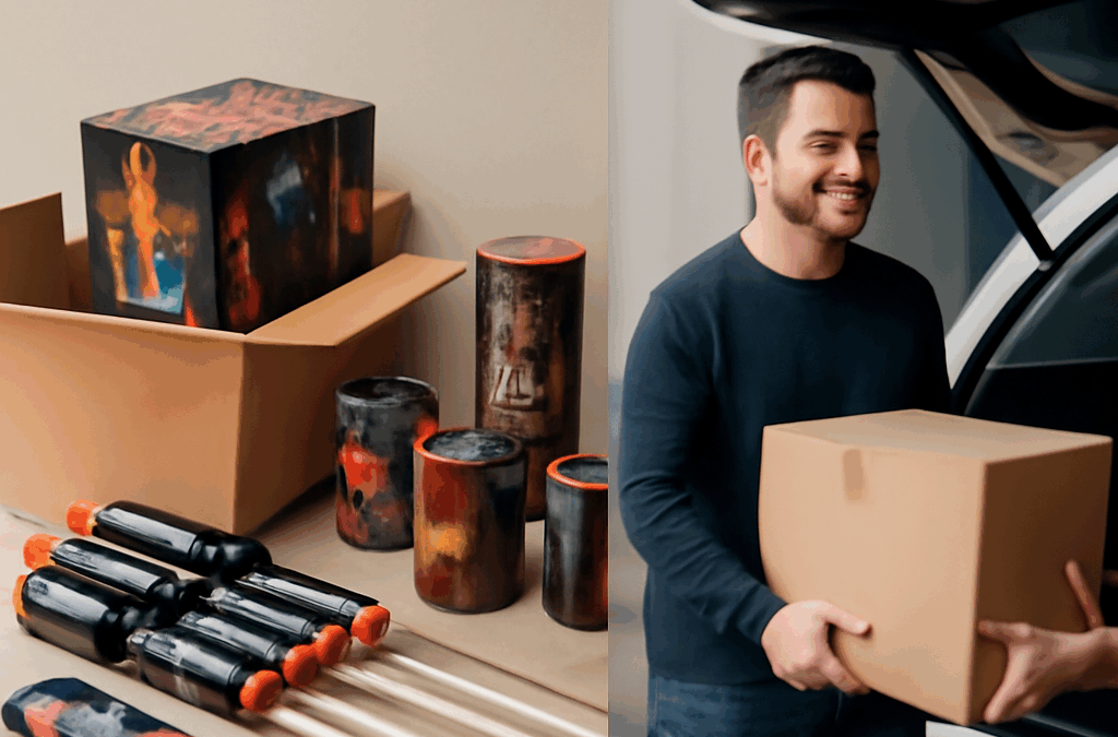 Ullustration af fyrværkeri bestilling