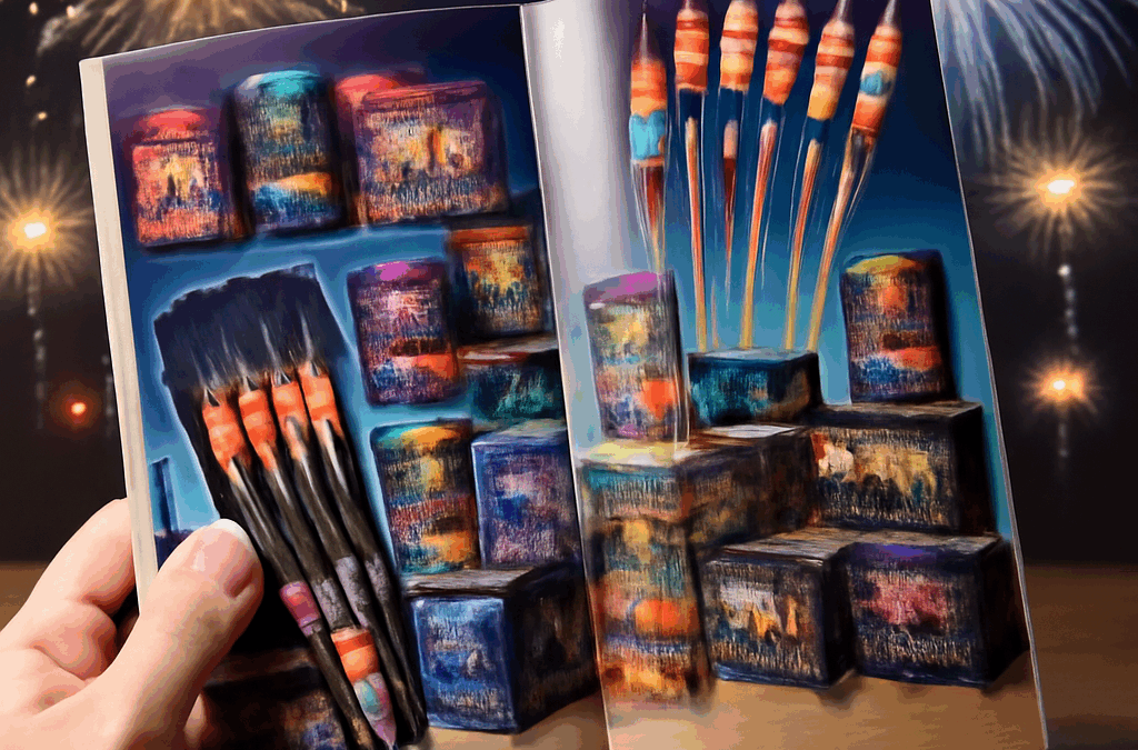 Ullustration af fyrværkeri katalog