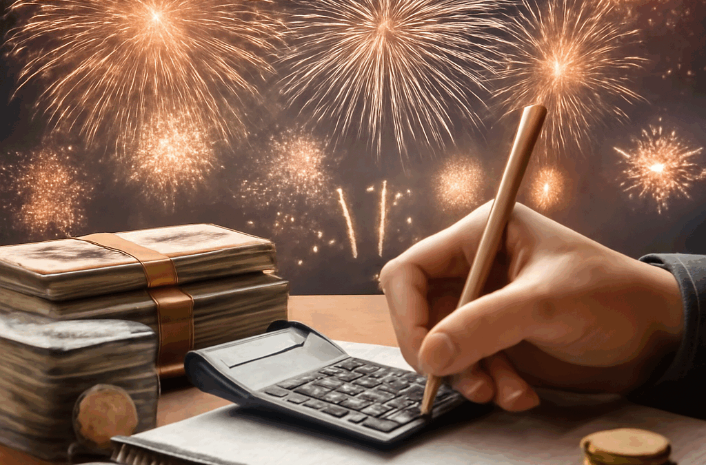 Ullustration af fyrværkeri nytårsaften