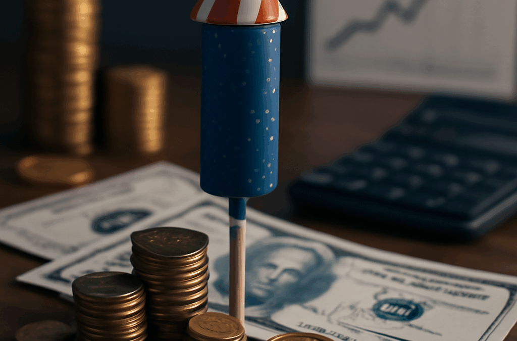 Ullustration af fyrværkeri raket