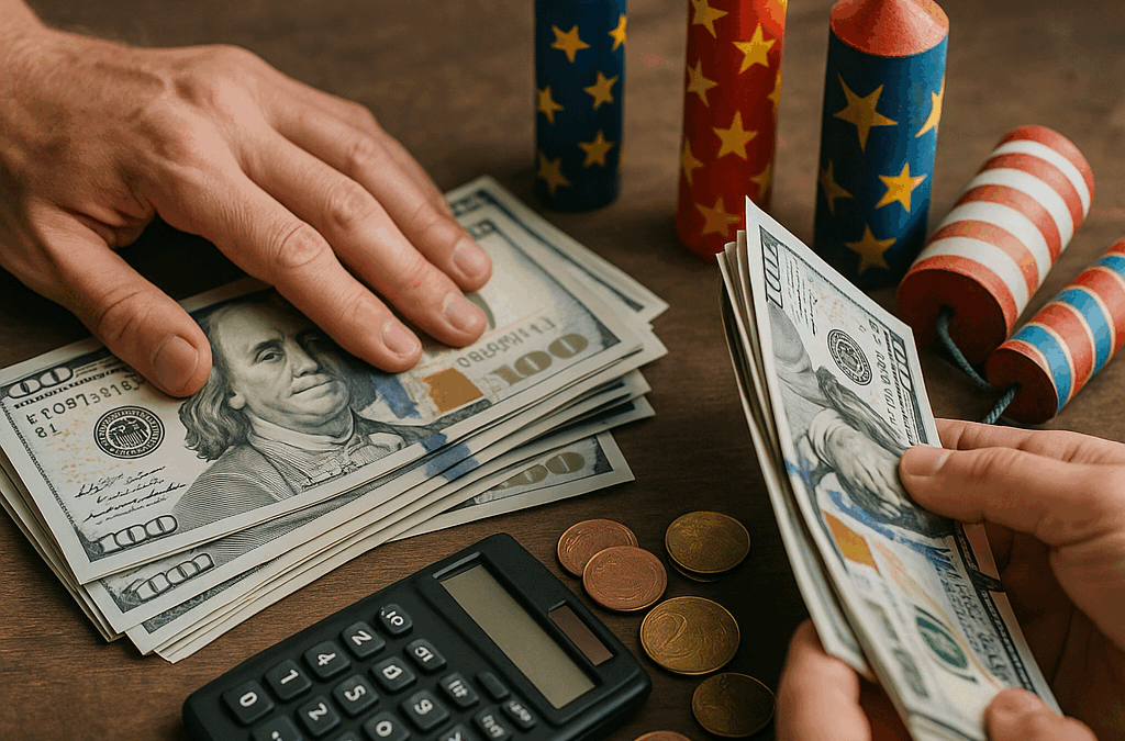 Ullustration af fyrværkeri salg