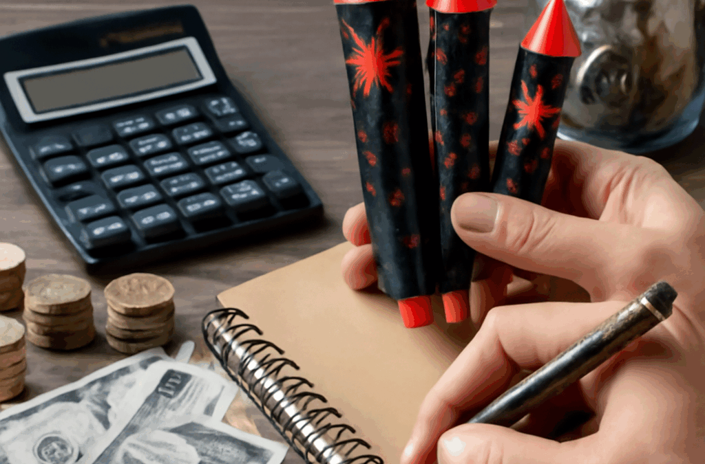 Ullustration af fyrværkeri shop