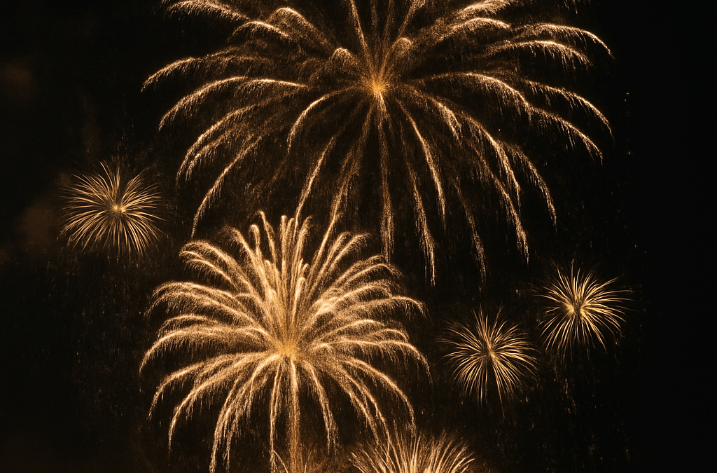 Ullustration af guld batteri fyrværkeri