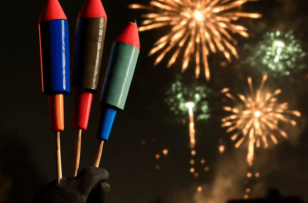 Ullustration af raket fyrværkeri