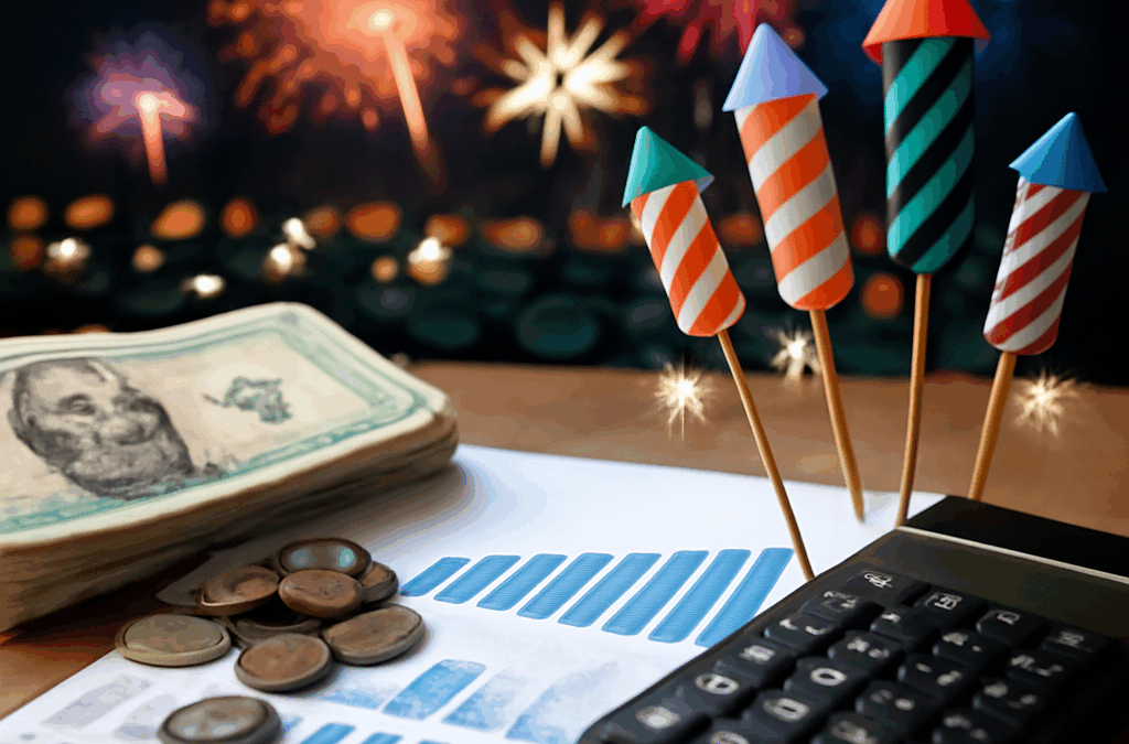 Ullustration af raketter til nytår