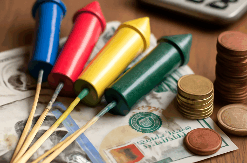 Ullustration af små raketter