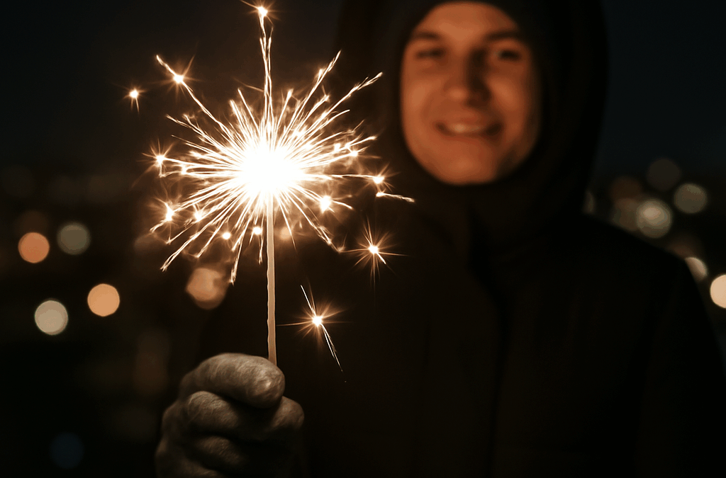 Ullustration af stjerneskud fyrværkeri