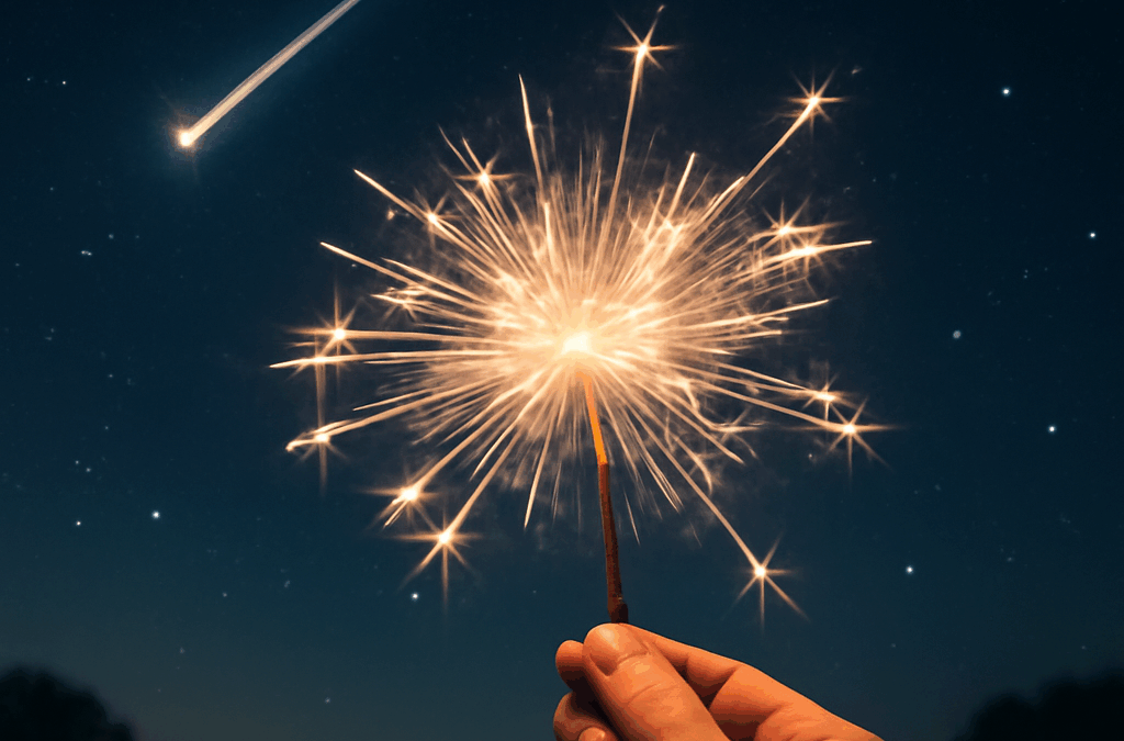 Ullustration af stjerneskud fyrværkeri